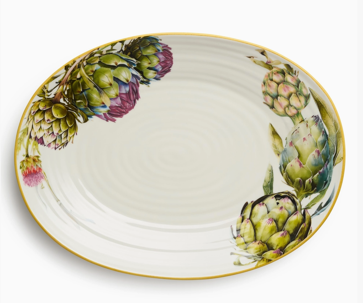Verdura Oval Platter 16in X 11.5in - Carciofi