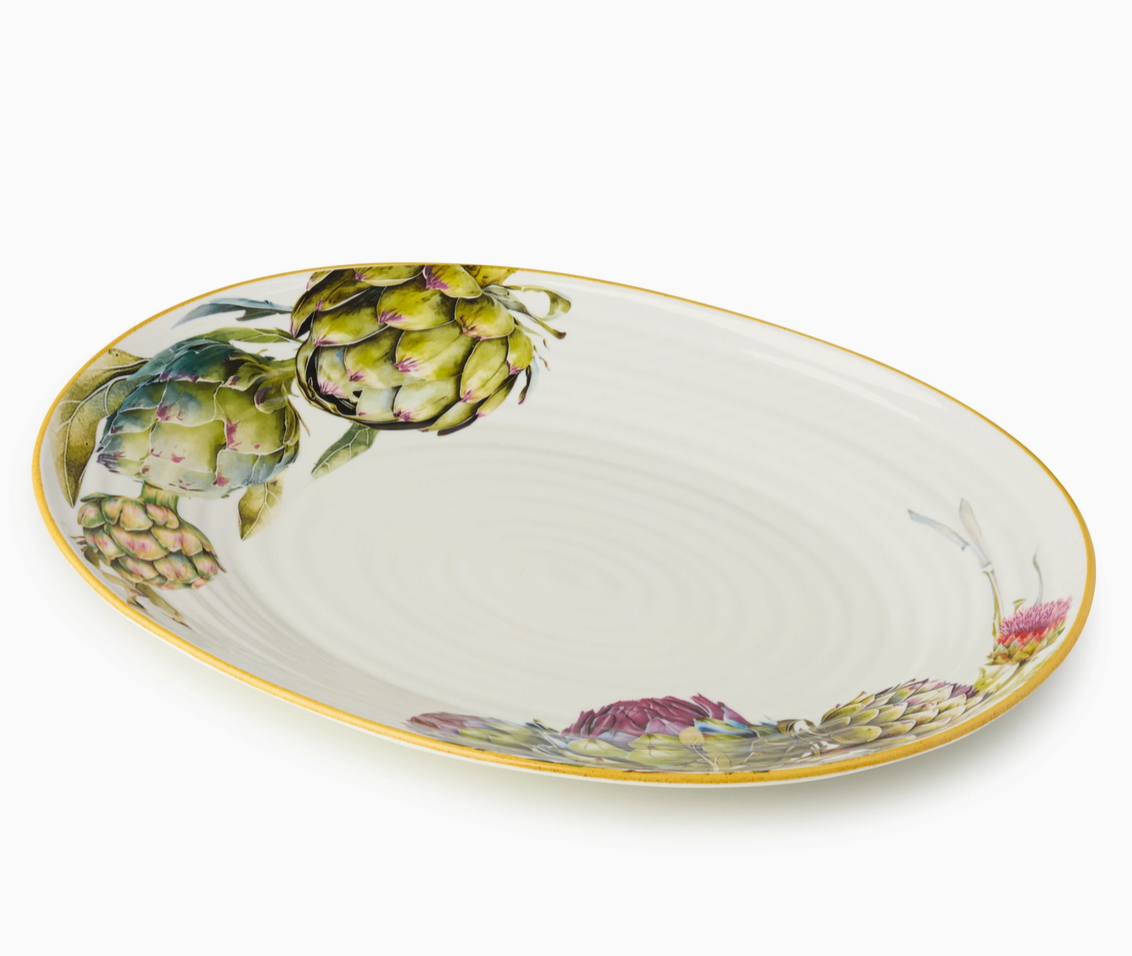 Verdura Oval Platter 16in X 11.5in - Carciofi