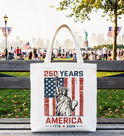 Statue of Liberty US Flag 250 Years Tote Bag