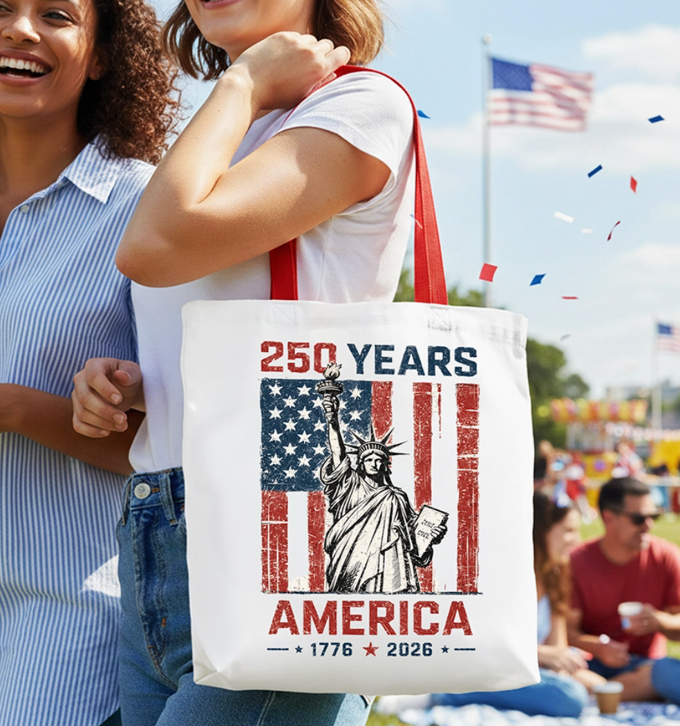 Statue of Liberty US Flag 250 Years Tote Bag