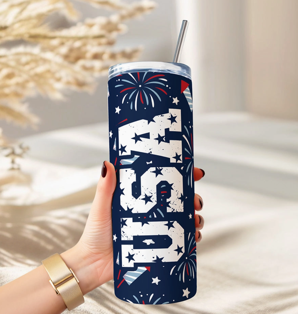 Fireworks USA 20oz Tumbler with Lid and Straw