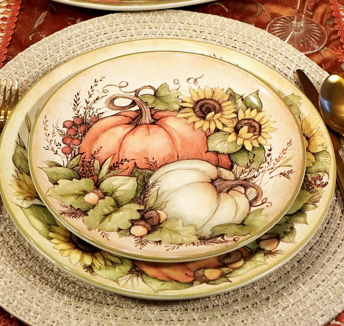 Autumn Harvest Breeze Salad Plate 9" Asst. - Set of 4