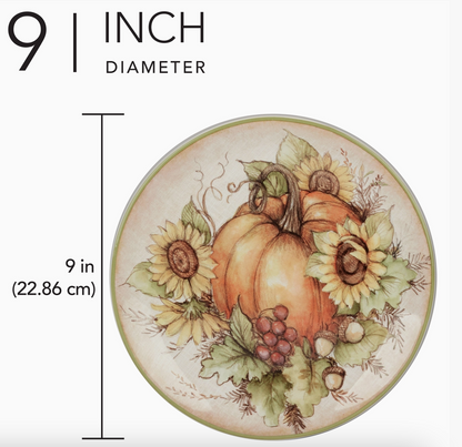 Autumn Harvest Breeze Salad Plate 9" Asst. - Set of 4