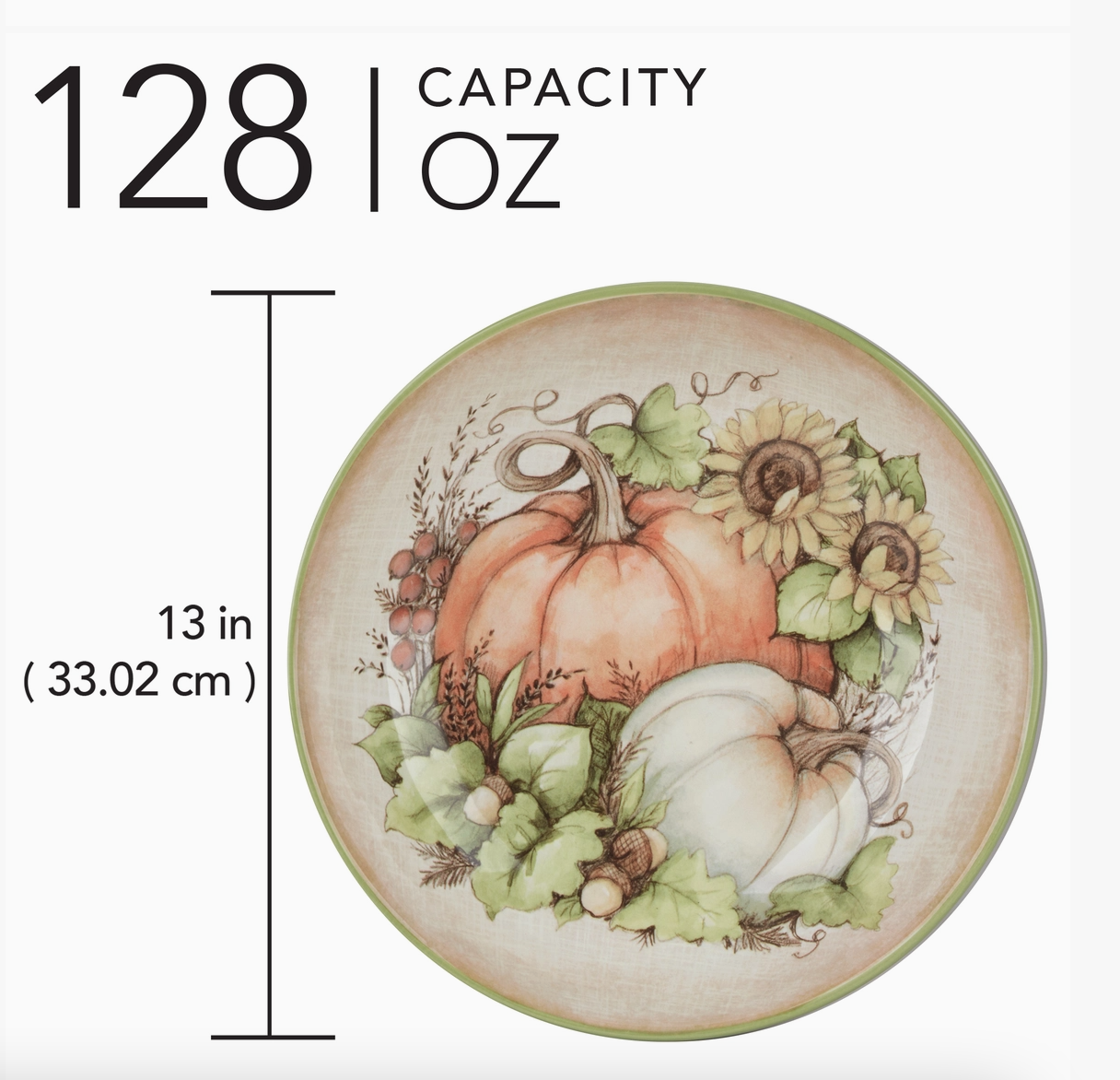 Autumn Harvest Breeze Serving Large Pasta Bowl 13" X 3"