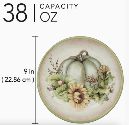 Autumn Harvest Breeze Pasta Bowl 9" X 2" Asst. Set of 4