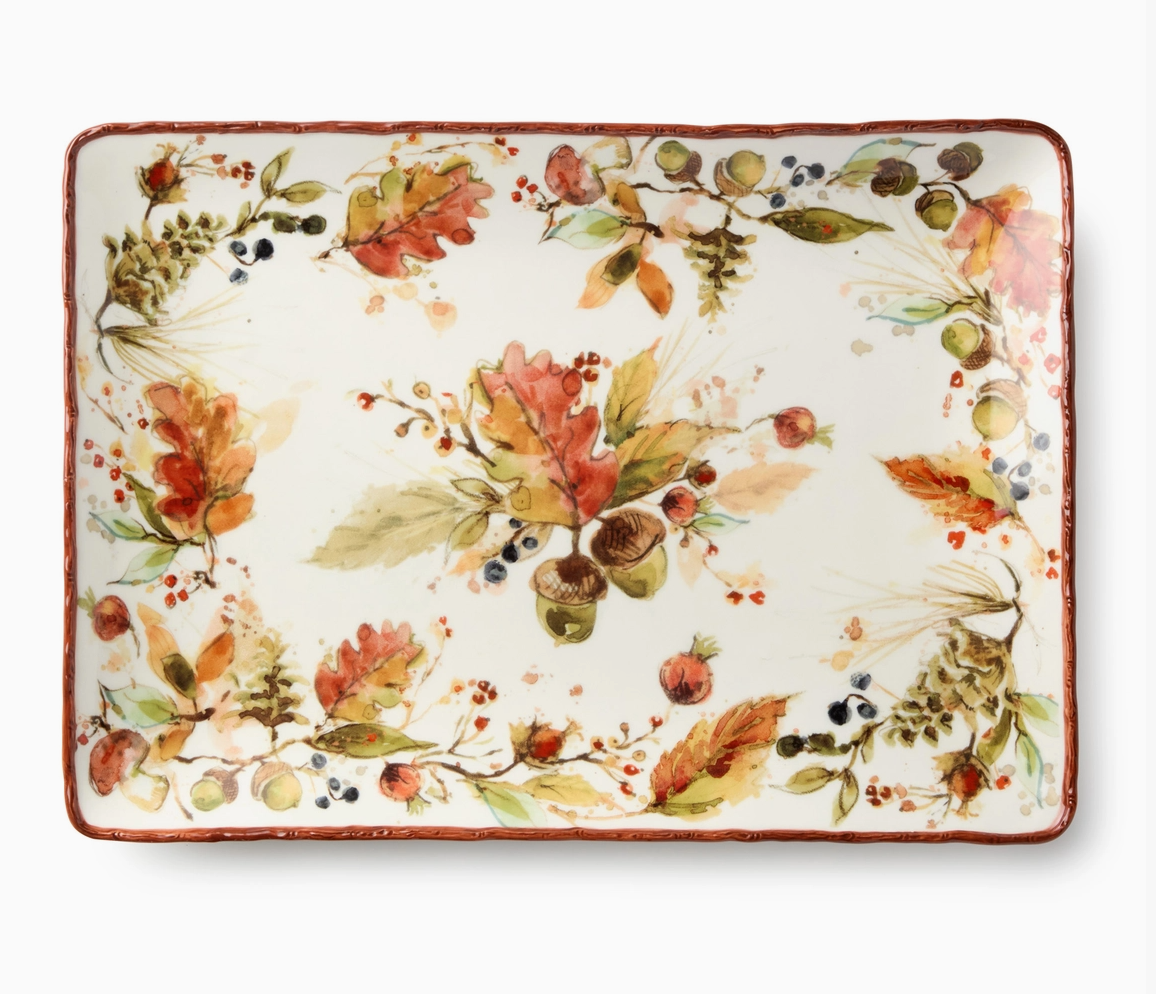 Autumn Meadows Rectangular Platter 14" X 10"