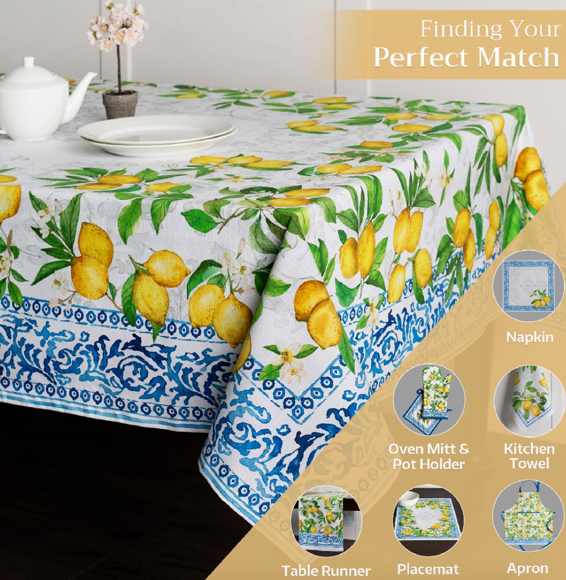 Cedrat - 100% Cotton Tablecloths Asst. Sizes