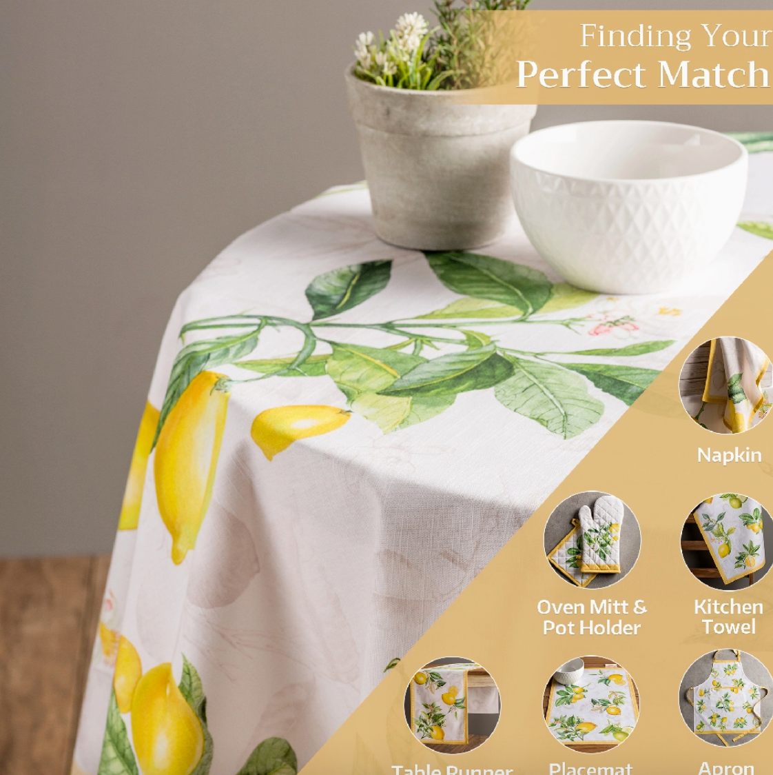 Limoncello - 100% Cotton Tablecloths Asst. Sizes