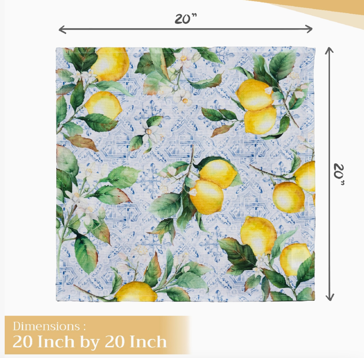 Citrus Napkins 100% Cotton 20" X 20" - Set of 4