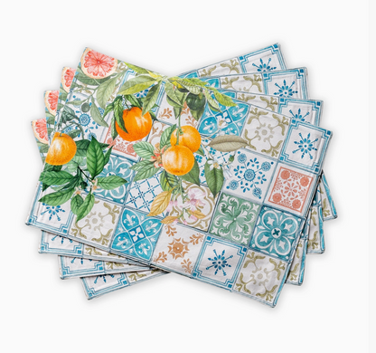 Agrume - Placemats Set of 4 100% Cotton 13" X 19"
