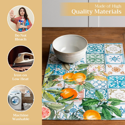 Agrume - Placemats Set of 4 100% Cotton 13" X 19"