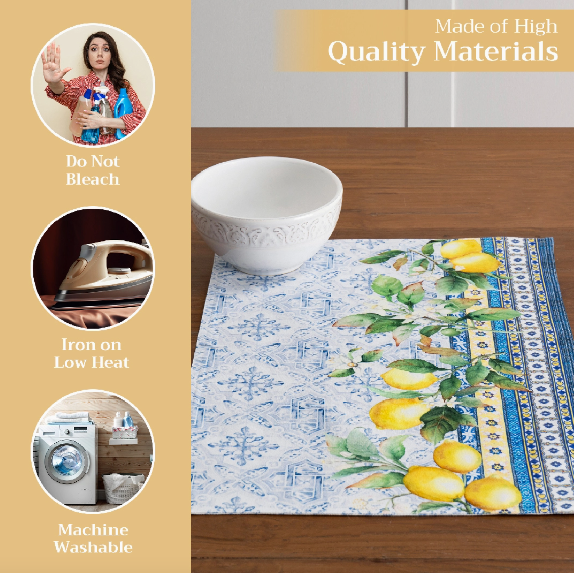 Citrus - Placemats Set of 4 100% Cotton 13" X 19"
