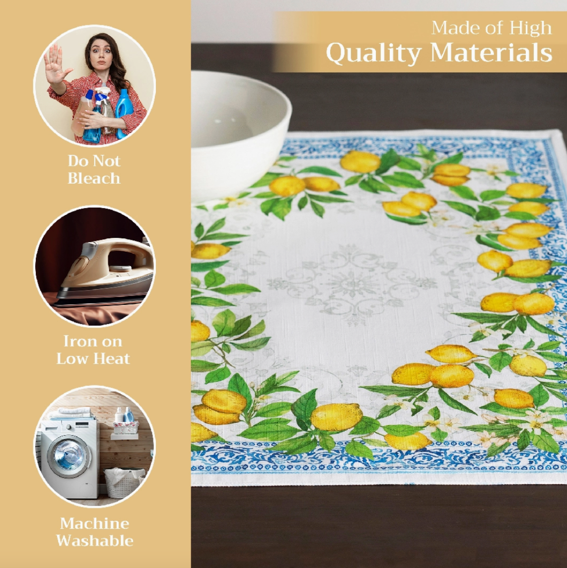 Cedrat - Placemats Set of 4 100% Cotton 13" X 19"