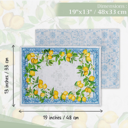 Cedrat - Placemats Set of 4 100% Cotton 13" X 19"