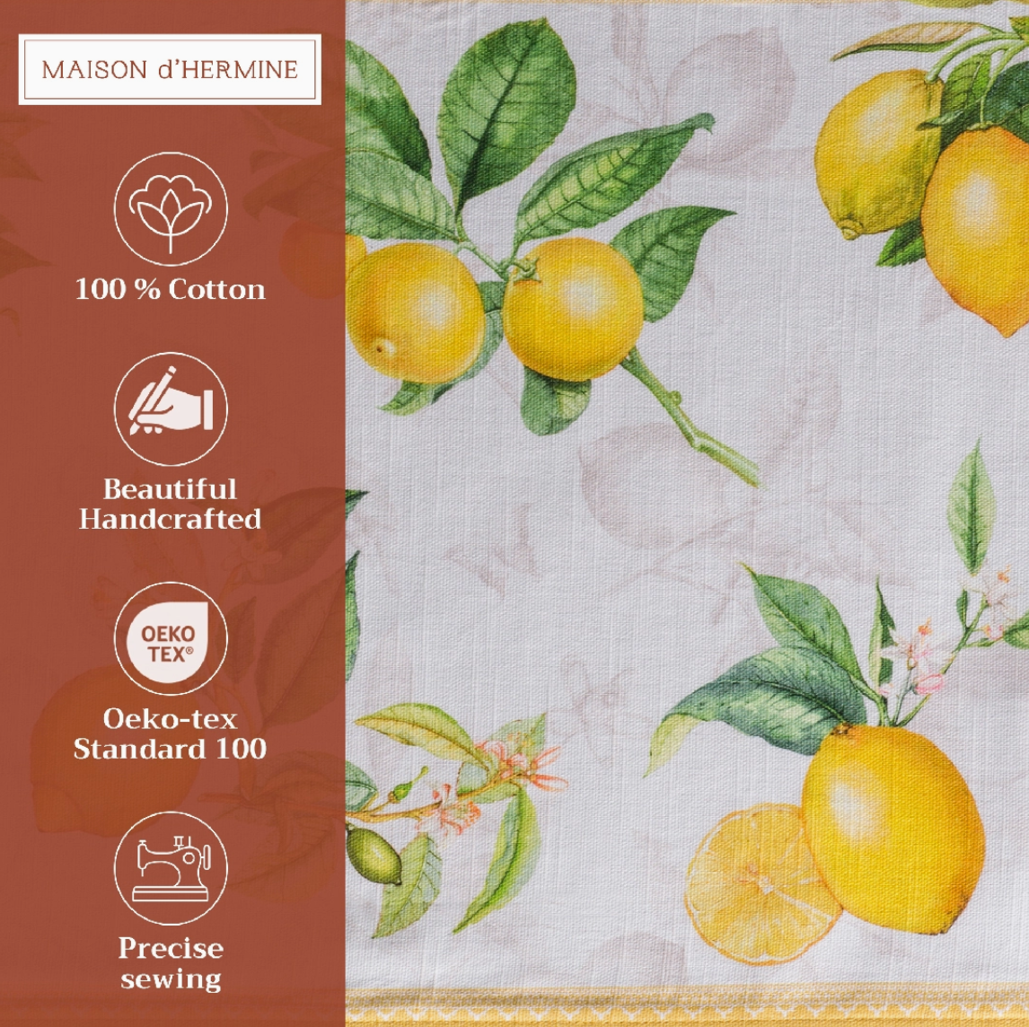 Limoncello - Placemats Set of 4 100% Cotton 13" X 19"