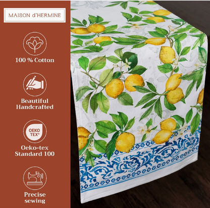 Cedrat- Table Runner 100% Cotton - Double Layer
