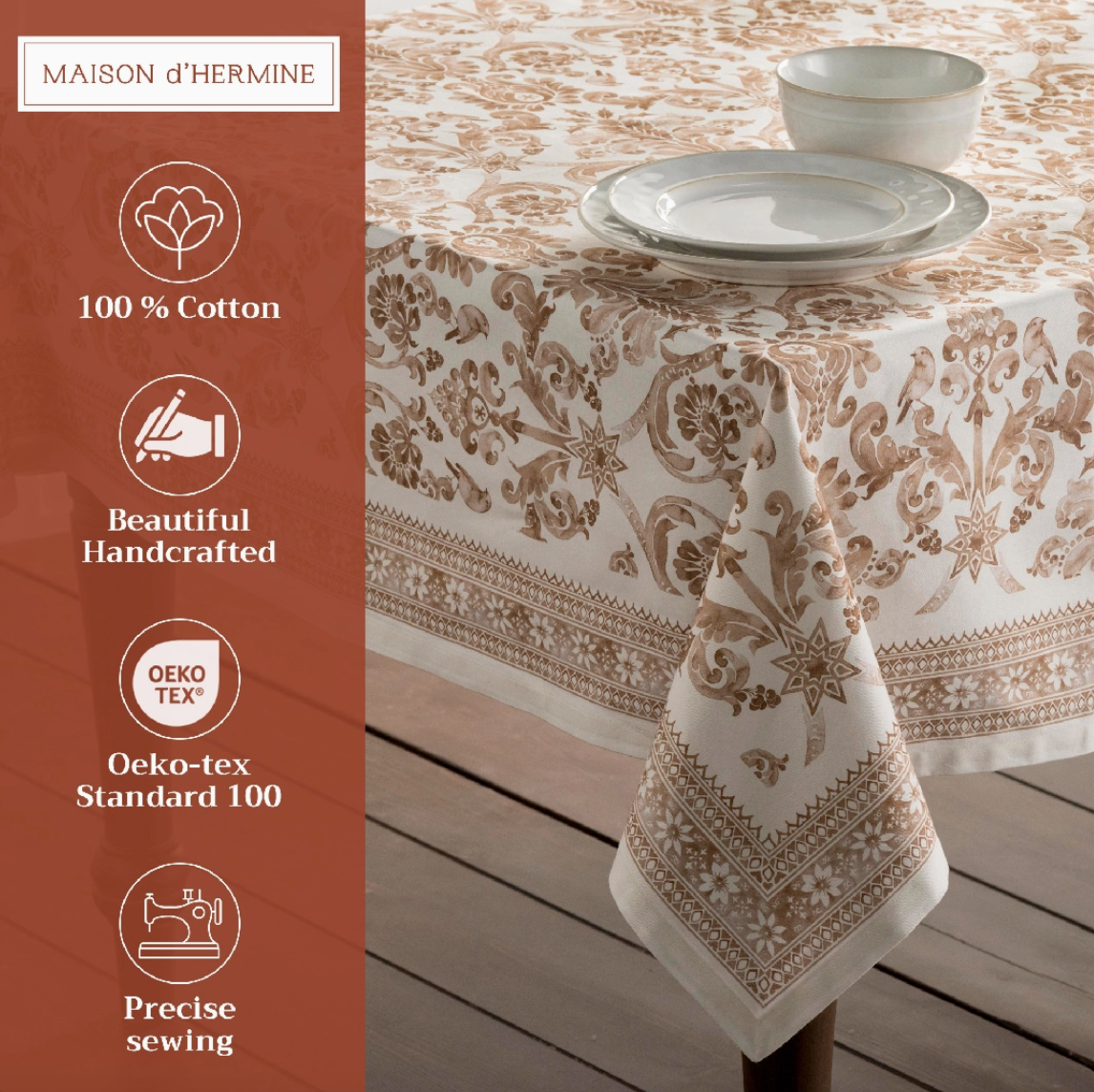 Allure Fall - 100% Cotton Tablecloths Asst. Sizes