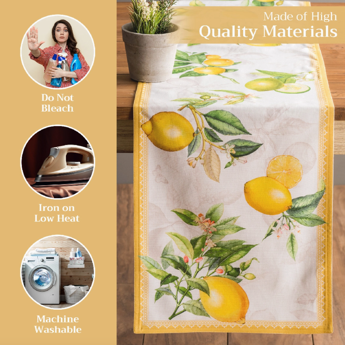 Limoncello - Table Runner 100% Cotton - Double Layer