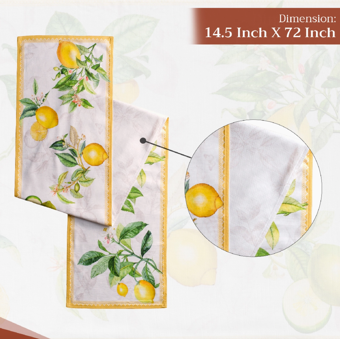 Limoncello - Table Runner 100% Cotton - Double Layer