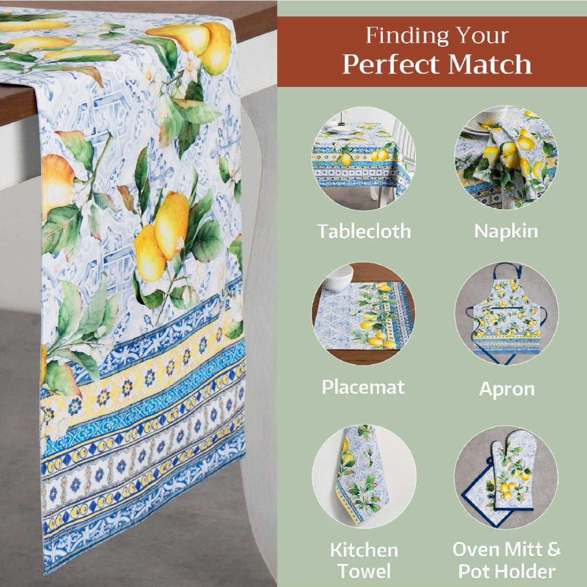 Citrus - Table Runner 100% Cotton - Double Layer