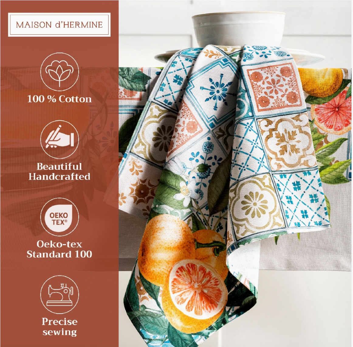 Agrume - Napkins 100% Cotton 20" X 20" - Set of 4