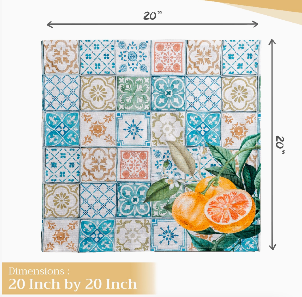 Agrume - Napkins 100% Cotton 20" X 20" - Set of 4
