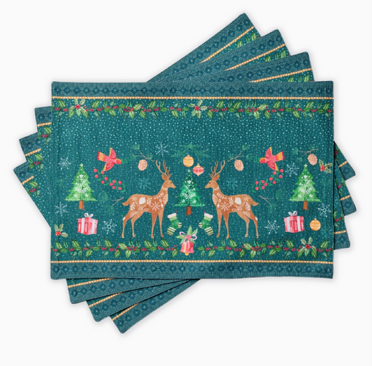 Hygge - Placemats Set of 4 100% Cotton 13" X 19"