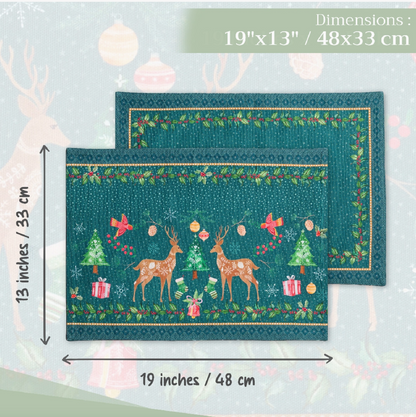 Hygge - Placemats Set of 4 100% Cotton 13" X 19"