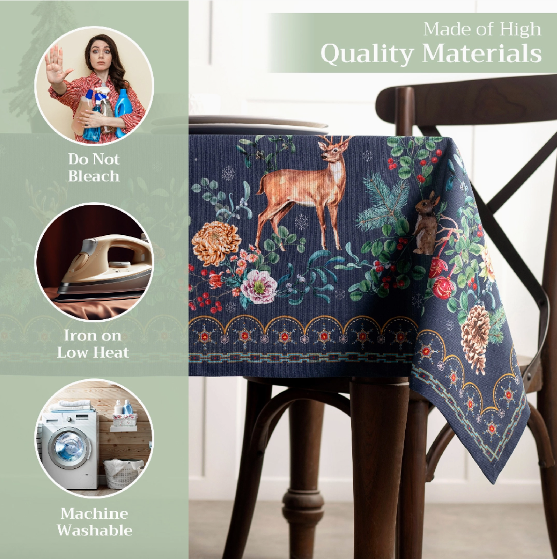 Christmas Joy - 100% Cotton Tablecloths Asst. Sizes
