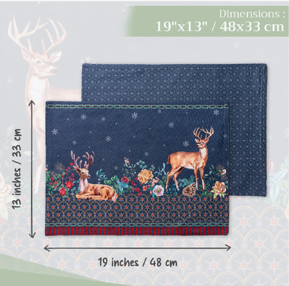Christmas Joy - Placemats Set of 4 100% Cotton 13" X 19"