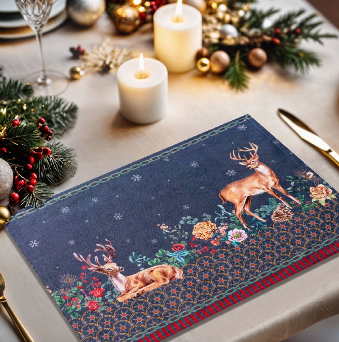 Christmas Joy - Placemats Set of 4 100% Cotton 13" X 19"