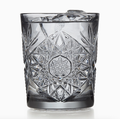 Libbey Hobstar Double Old Fashioned Glasses, 12oz, Smoke, Set of 4