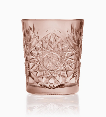 Libbey Hobstar Double Old Fashioned Glasses, 12oz, Rose, Set of 4