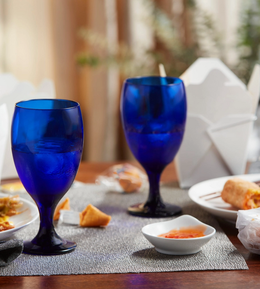 Libbey Premiere Cobalt Iced Tea Goblet Glasses, Set of 12