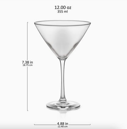 Libbey Vina Martini Glasses, 12-ounce, Set of 6