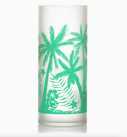 Libbey Vintage Palm Trees Cooler Glasses, 16oz, Set of 4