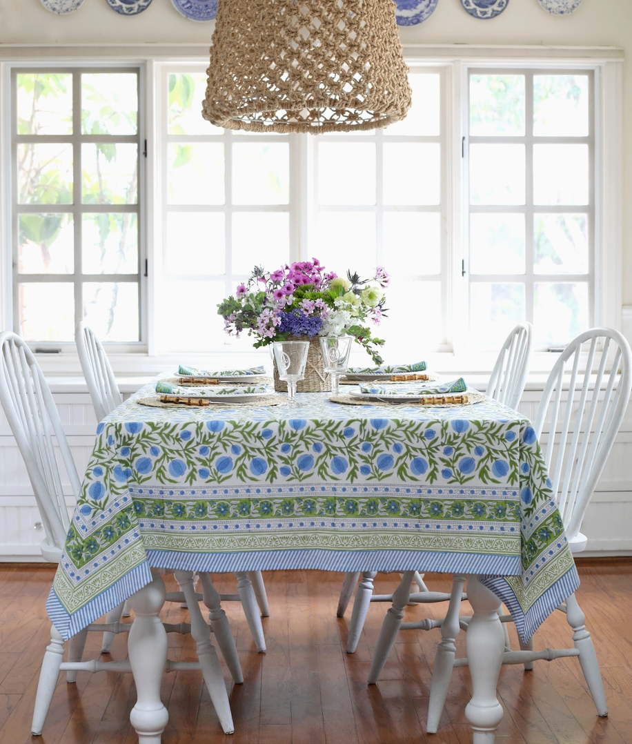 Pomegranate Blue Tablecloth Asst. Sizes
