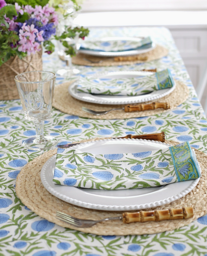 Pomegranate Blue Tablecloth Asst. Sizes