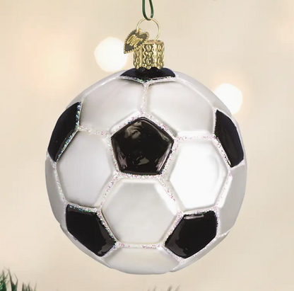 Soccer Ball  Blown Glass Ornament