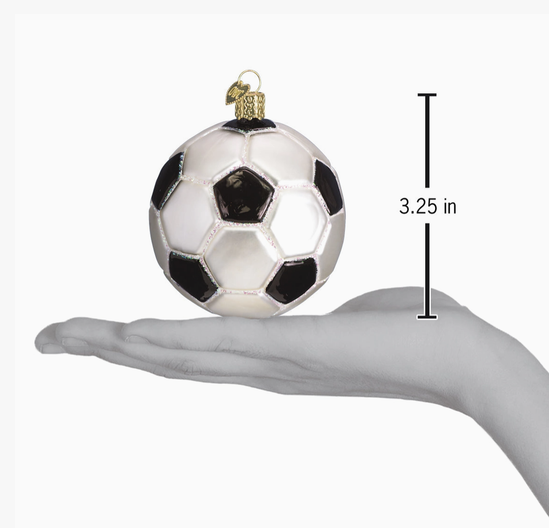 Soccer Ball  Blown Glass Ornament
