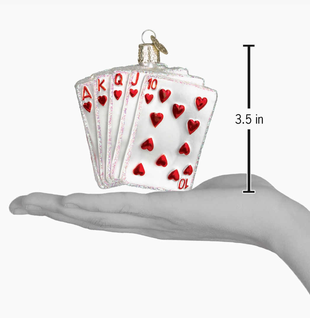 Royal Flush Blown Glass Ornament