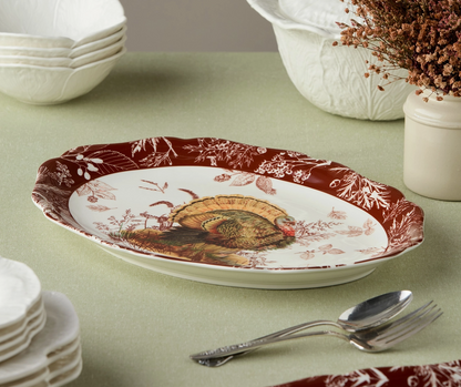 Pheasant Grove Oval Platter 16" X 12"