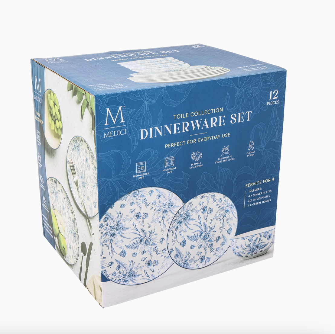 12pc Toile Dinnerware Set - Blazer