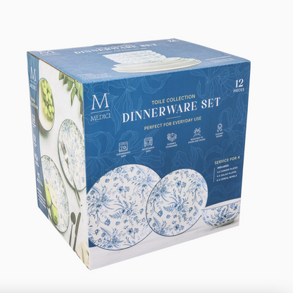 12pc Toile Dinnerware Set - Blazer