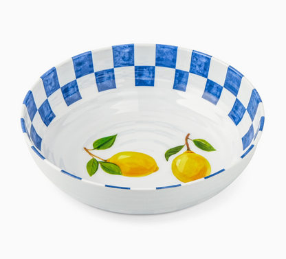 4pk Melamine Dinner Bowls - Lemon Check