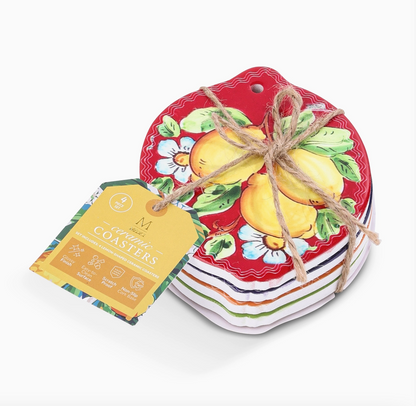 Set of 4 Lemon Tile Coasters