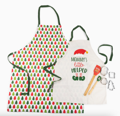 8pc Mommy & Me Apron Set - Santa's Little Helper - NY Gift Boutique