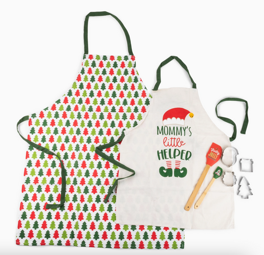 8pc Mommy & Me Apron Set - Santa's Little Helper - NY Gift Boutique
