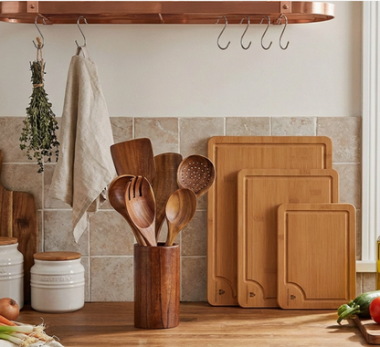 Woodenhouse 8-Piece Utensil & 3 Cutting Boards Set