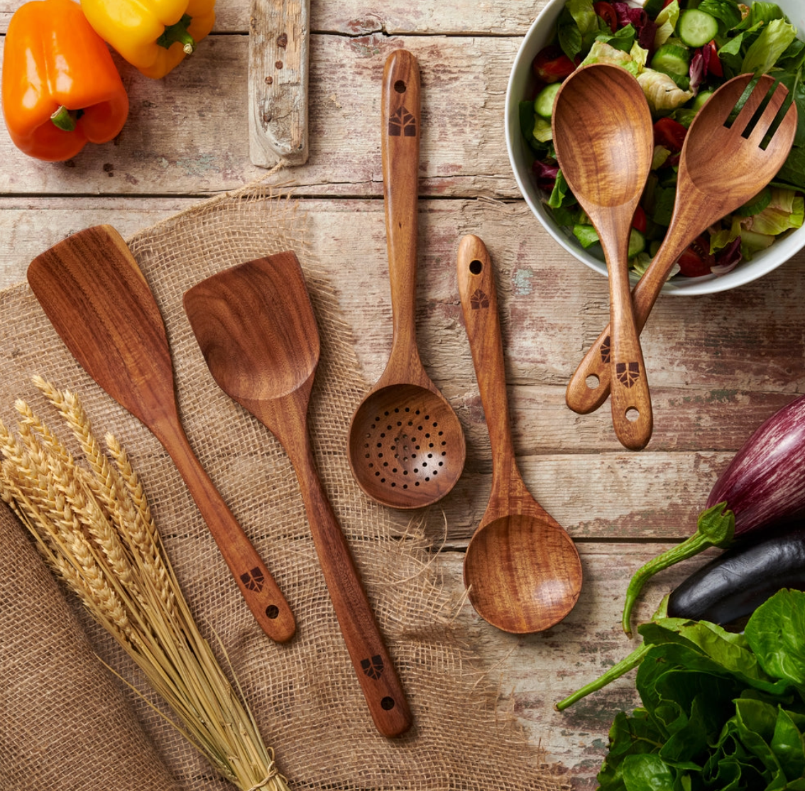 Wooden Spoons 6 Piece Set
